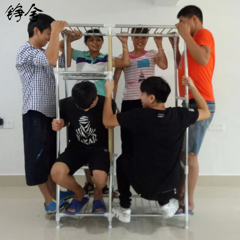 

Large fully enclosed zipper simple wardrobe steel frame cloth wardrobe steel tube bold reinforcement double storage hanger