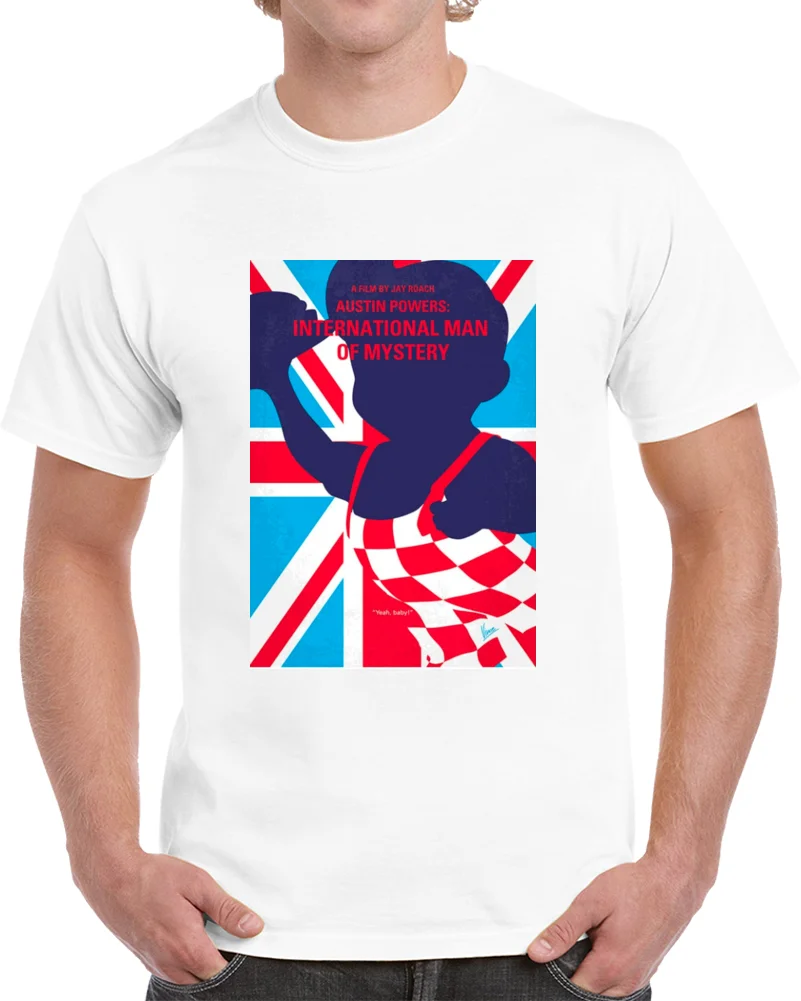Мужская футболка Остин Пауэрс Минималистичная с постером из фильма женская |