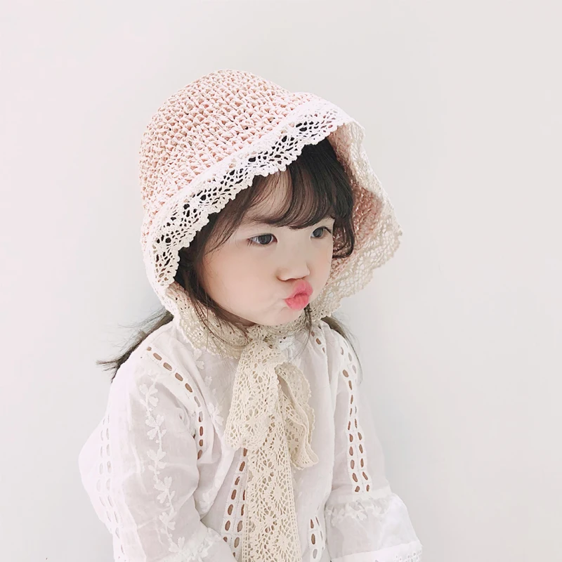 Соломенная шляпа для девочек на лето и весну от солнца в рыбацком стиле Пляжная