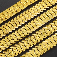 wide watch wrist bracelet chain yellow gold filled vogue bracelet for men women 7 48