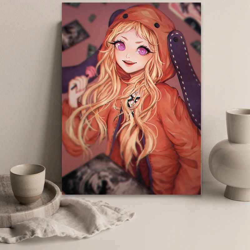 

Холст Аниме Yomoduki Runa kakegurui, декоративные принты, плакаты, картины для домашнего декора, для гостиной, спальни, художественная живопись