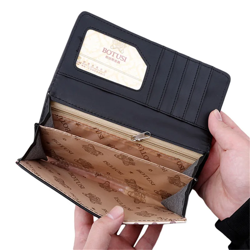 

Fashion Cute Long Wallet Women PU Leather Cartoon Beard Buckle Wallets Lady Clutch 7 Colors Card Holder Female Coin Purse