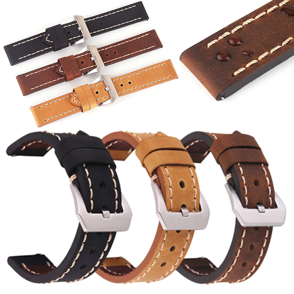 

Ремешок из натуральной кожи для Samsung Galaxy Watch 46 мм 42 мм Active 2 44 мм 40 мм ремешок 22 мм 20 мм для Gear S3 Frontier Huawei GT 2 2E