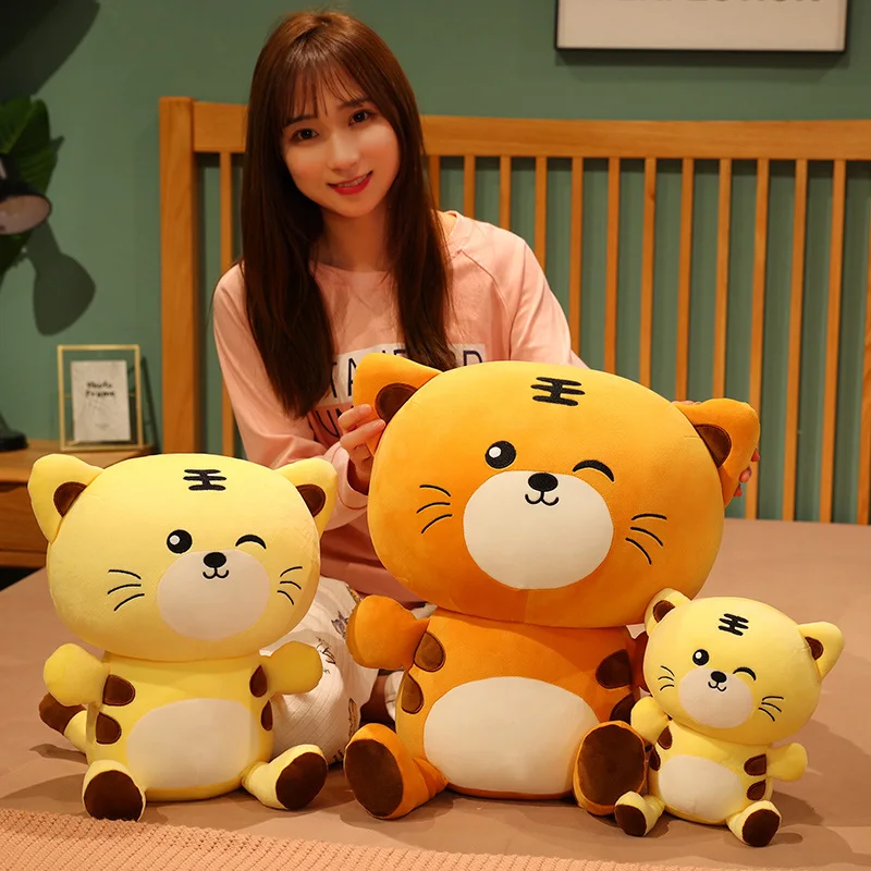 

Озорная кукла Сидящая Тигр мягкая хлопчатобумажная наполненная плюшевая Удобная игрушка для детей подарок на день рождения