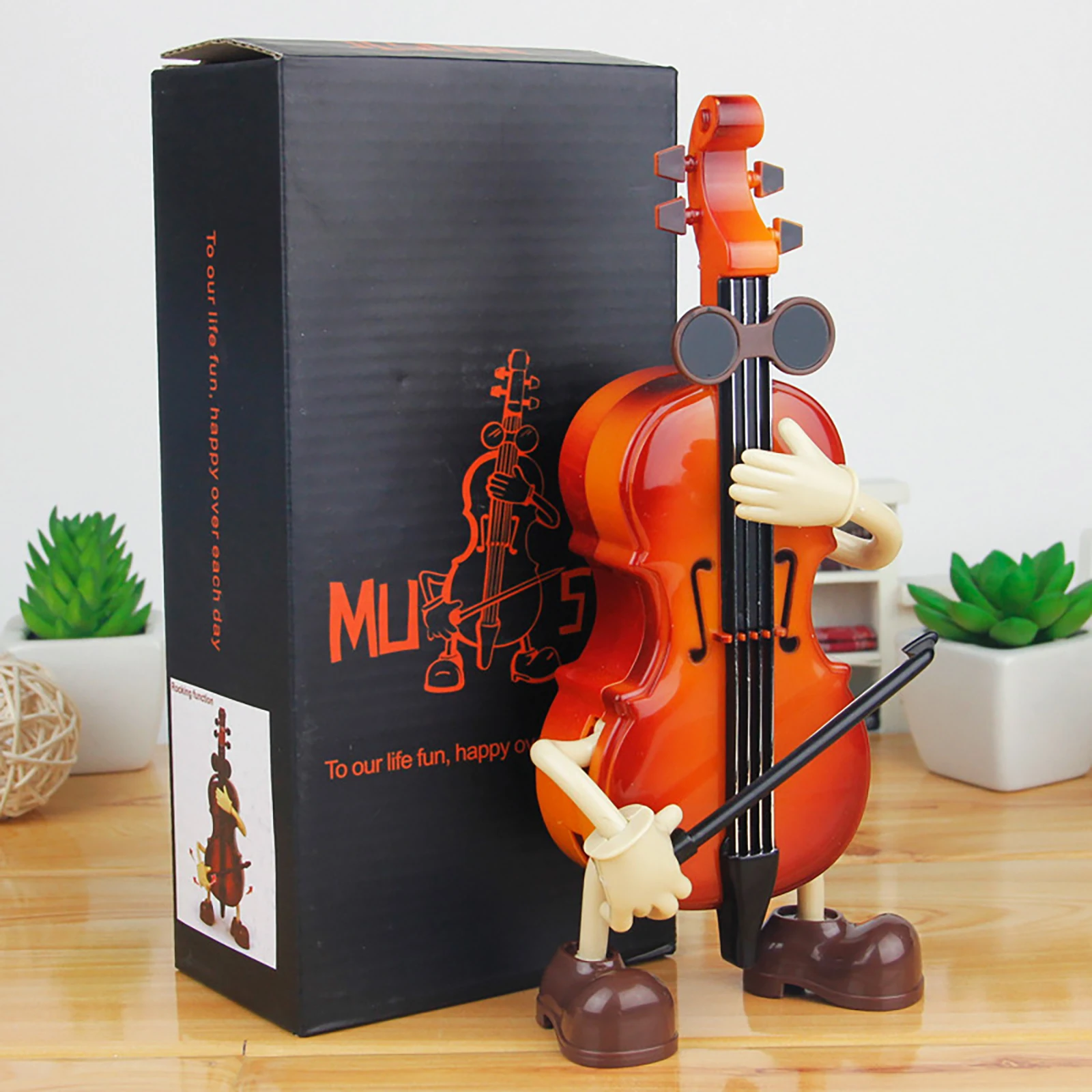 

Handicrafts Music Box Imitation Music Box Children Musical Jewelry Box Wood Doll Rectangle Jewelry Storage Decorative Girl Gift