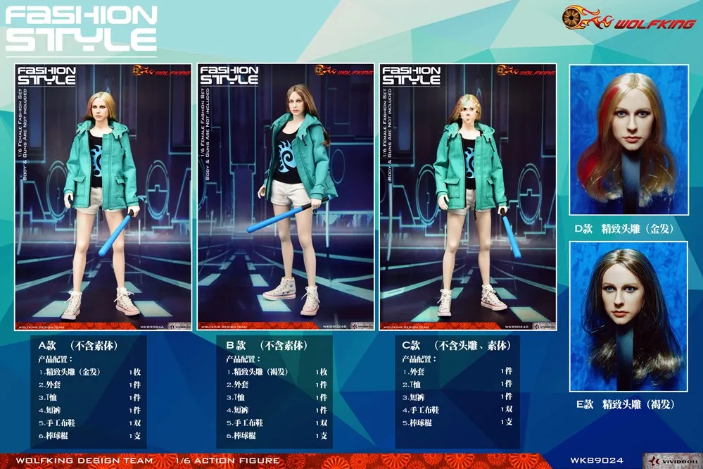 

Presale 1/6 Female Soldier Action Figure Europe star Head Sculpt Clothes Set For 12" PHicen TBLeague Collection gift toy dolls