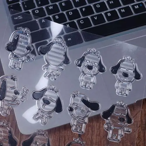 Резиновые прозрачные силиконовые штампы с мультяшными милыми собаками для