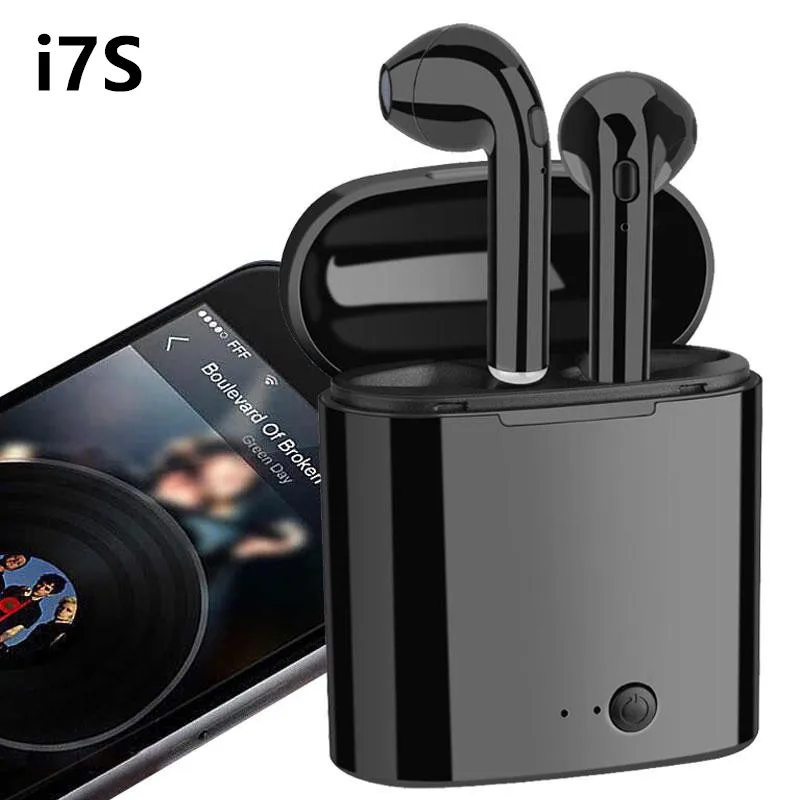 Беспроводные наушники i7s Tws Bluetooth спортивные вкладыши с зарядным боксом для Samsung