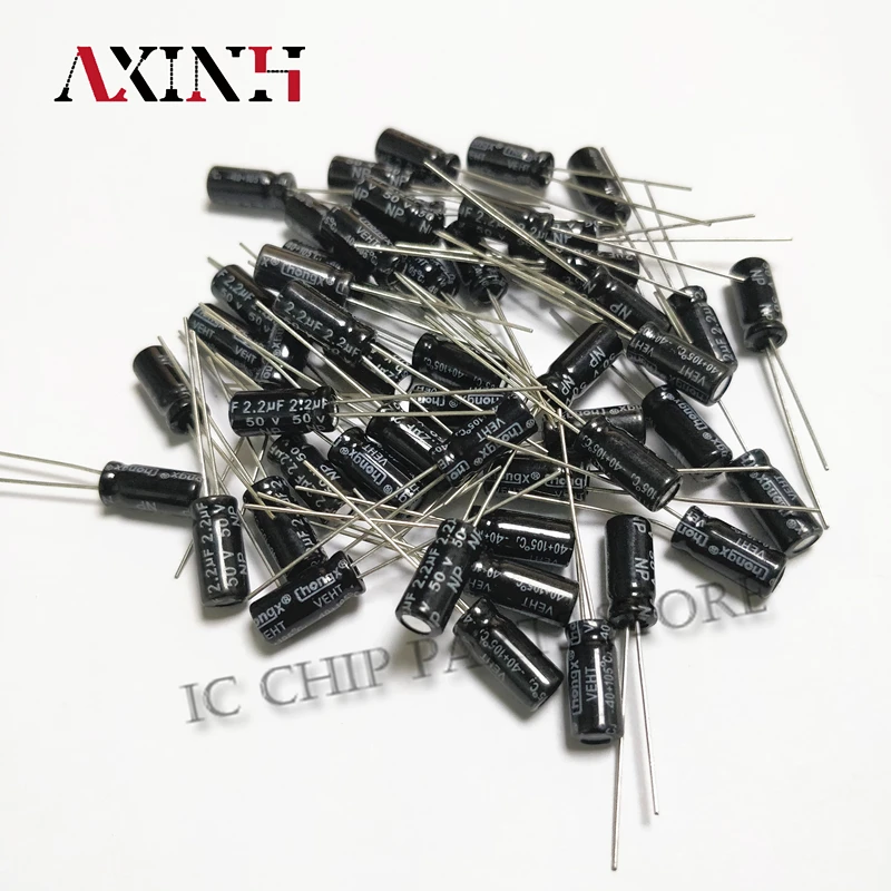 

2.2UF 50V 5*11mm Electrolytic capacitor 50pcs Higt quality DIP 2.2UF 50V Electrolytic capacitor NEW in stock