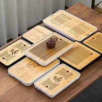 bamboo tea tray puer tea tea board 1pc drainage water storage kung fu tea set tea table chinese tea room board ceremony tools