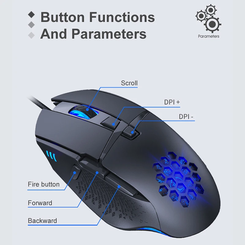 

Wired Gaming Mouse Computer Ergonomic Mouse 8 Button 7200DPI USB Gamer Mause With Backlight Optical Silent Mice For Laptop PC