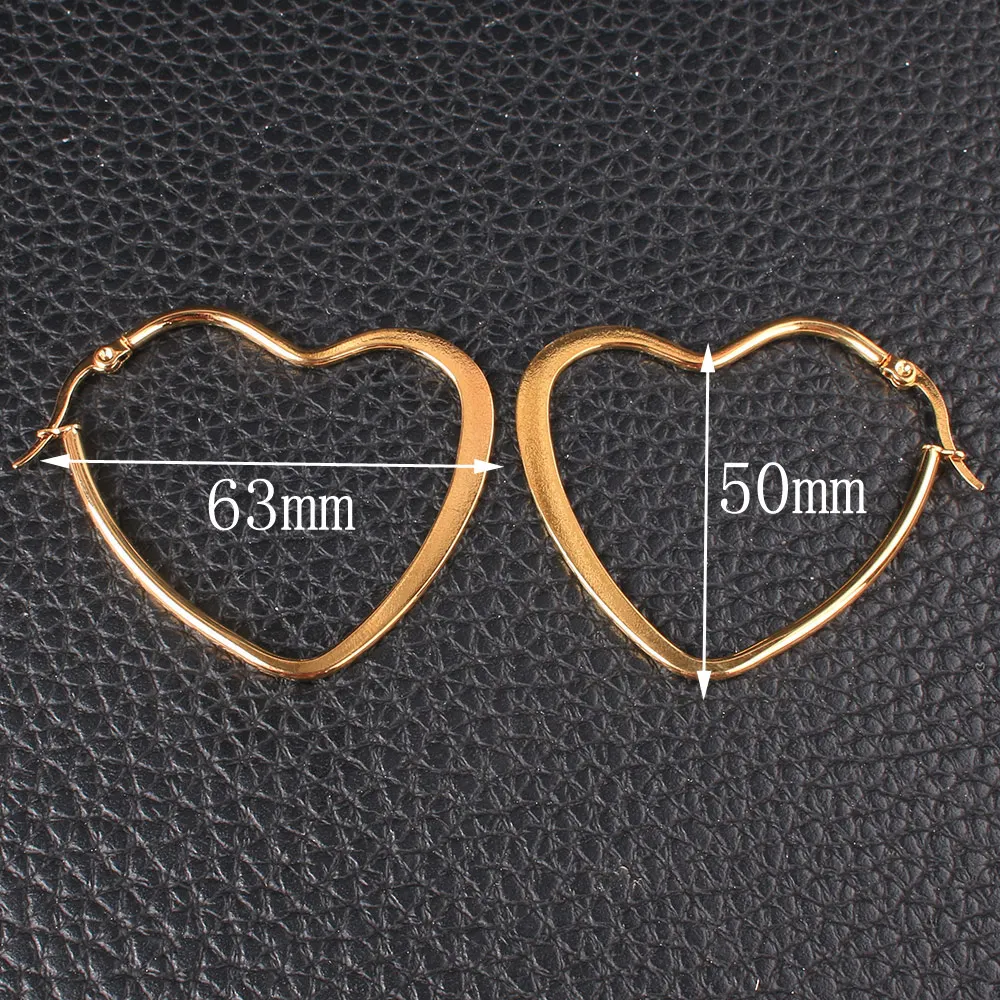 Серьги капельки с большим сердцем золотые модные ювелирные изделия из