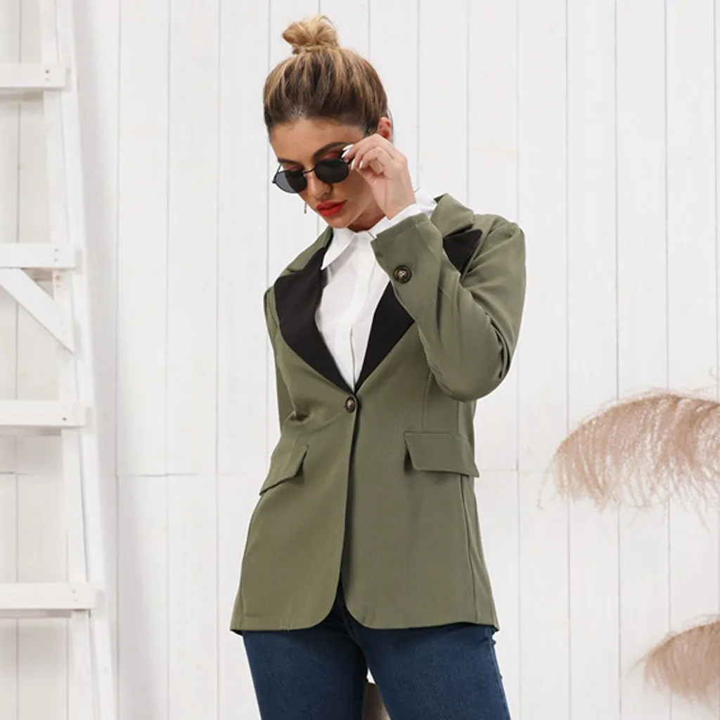 2019 весенне-осенние приталенные женские куртки блейзер с карманами Офисная