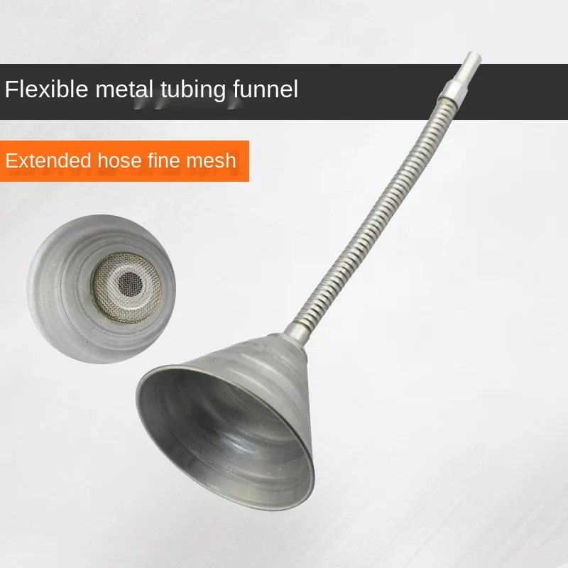 

12 Inch Metal Hose Funnel Multi-purpose Flexible Portable Refueling Liquid Filling Funnel