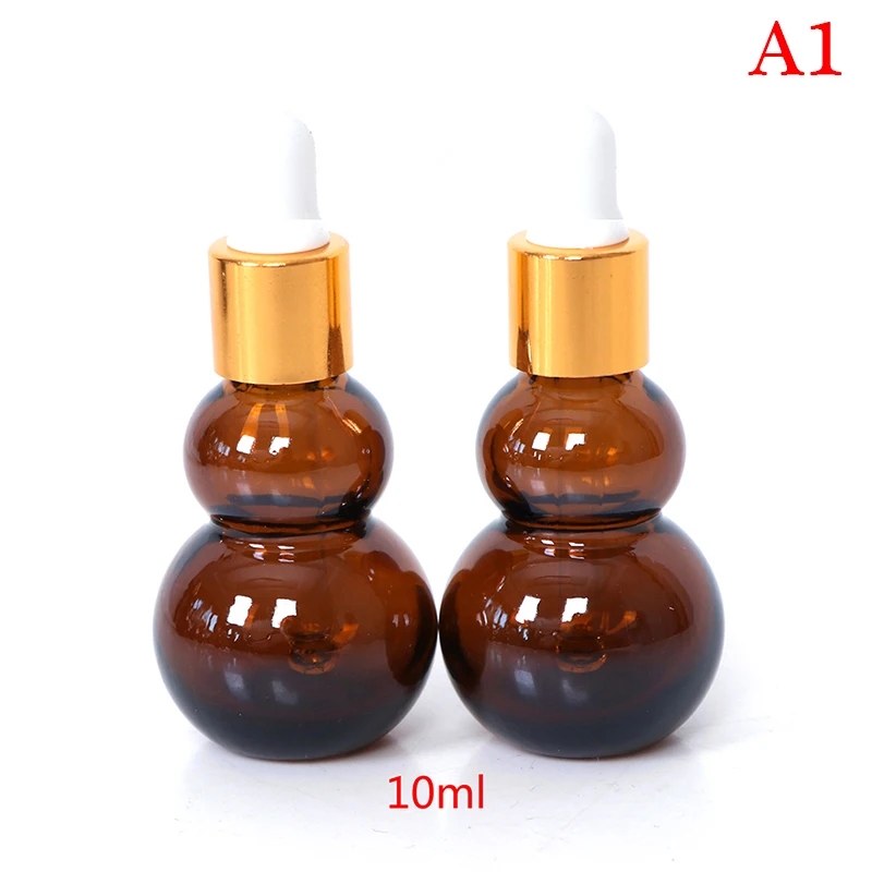 

1/2Pcs/lot Transparent High-grade Essential Oil Bottling 5/10/15/20/30ml Dark Brown Gourd Essential Oil Bottling