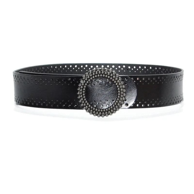 New Womens Hollow Out Belt Genuine Leather Belts for Women Female Gold Pin Buckle Strap Fancy Vintage Jeans Dropshipping |