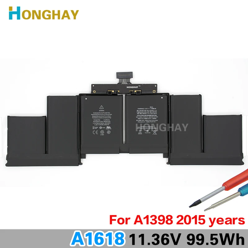 Honghay A1618 Аккумулятор для ноутбука Apple или Macbook Pro 15 &quotA1398 Retina 2015 020 00079 11 36 V 99.5Wh 8755mAh