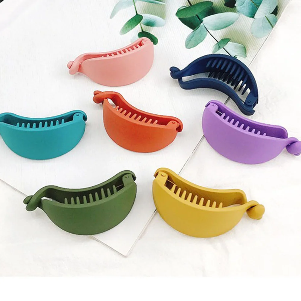 Заколка для волос в форме банана женщин матовая текстурная заколка хвоста