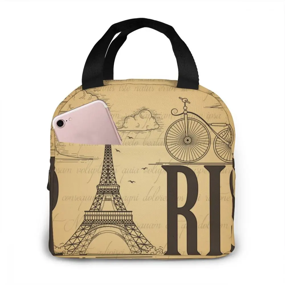 Изолированная сумка для ланча тепловые винтажные сумки тоуты с изображением