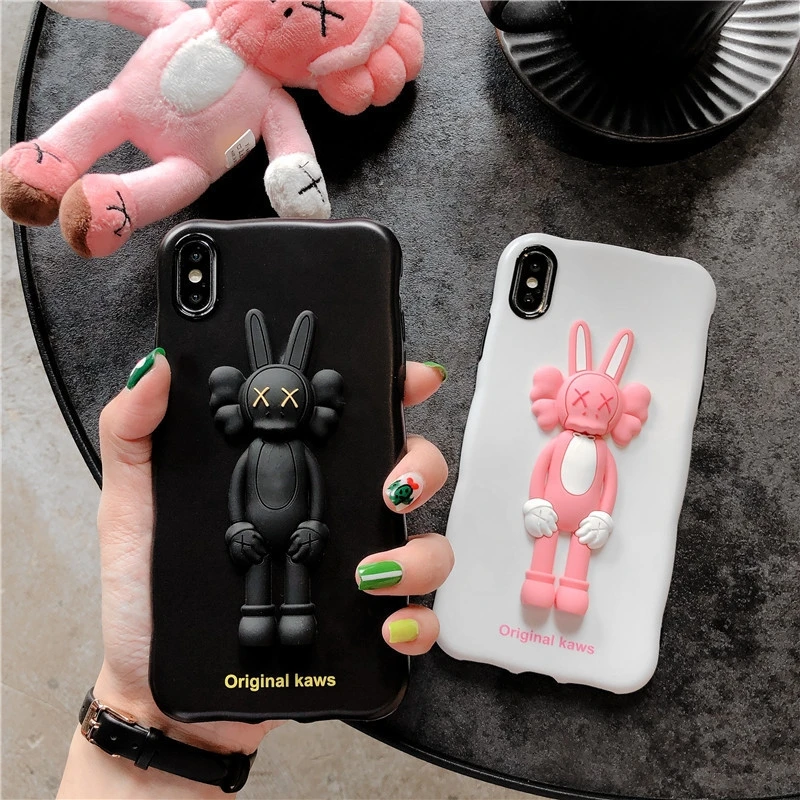 Матовый мягкий чехол для телефона iPhone 7 8 6 S Plus 11 Pro Max мультфильм 3D с кроликом XR XS
