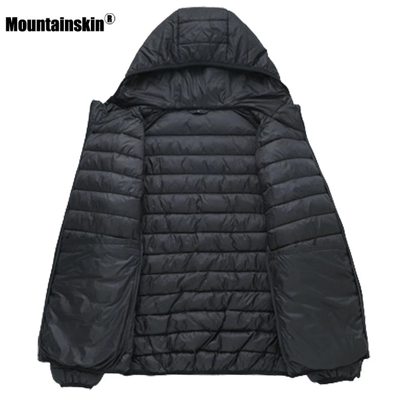 Mousainskin, новинка, зимние мужские пальто, сплошной цвет, с капюшоном, хлопковые куртки, мужские, повседневные, модные, теплые пальто, Мужская брендовая одежда, SA771