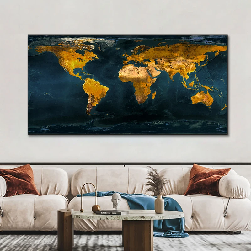 Картины с изображением золотой карты мира плакаты и принты настенные картины на