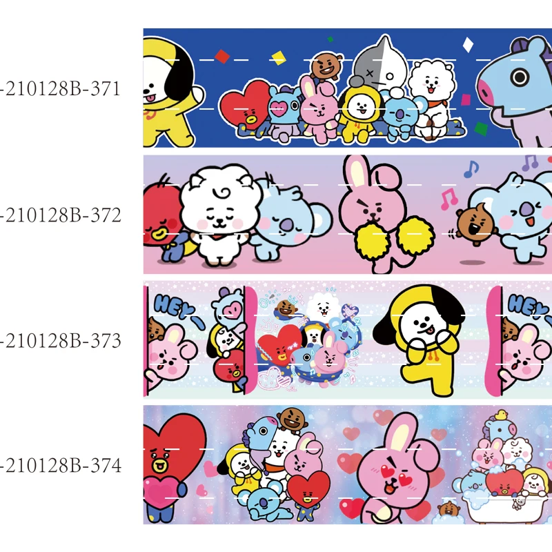 

BT Cartoon Printed Grosgrain Ribbon Japanese Anime Character 25mm 38mm DIY Liston 10yards for Hair Bow Craft Decoration