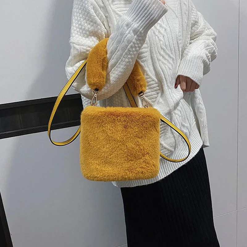 Плюшевые сумки для женщин 2020 зимняя сумка через плечо из искусственного меха