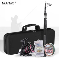 goture portable telescopic fishing rod spinning or casting rod 1 68m 1 98m 2 25m 2 52m power m 24t carbon fiber