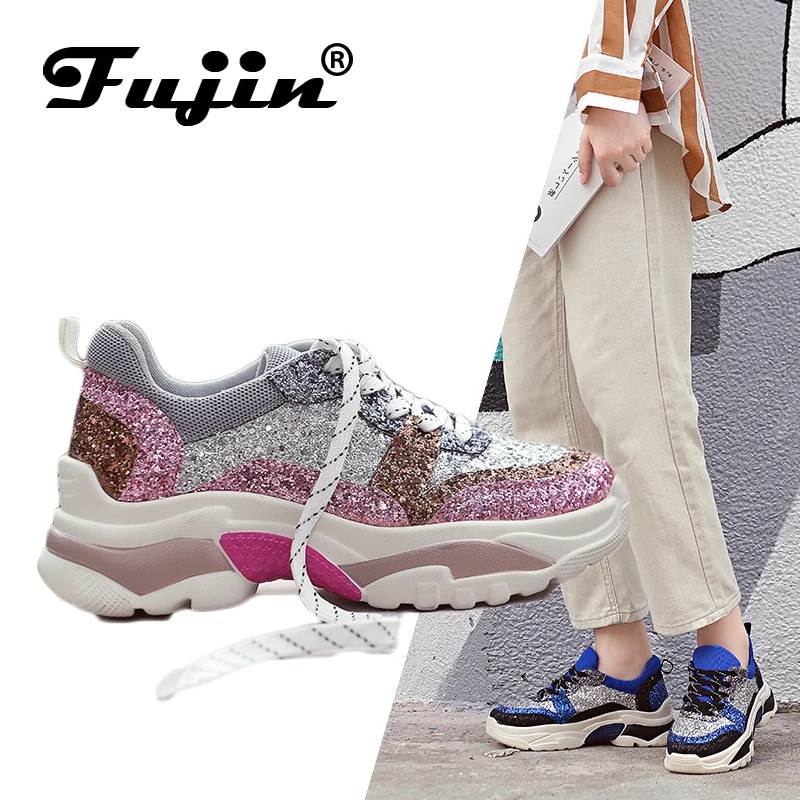 Fujin/женская повседневная обувь Вулканизированная дышащая сетчатая Модные