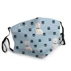 Highland белый терьер Paw многоразовые унисекс маска для лица для взрослых собака Westie против дымки пыли Защитная крышка респиратор рот муфельная печь