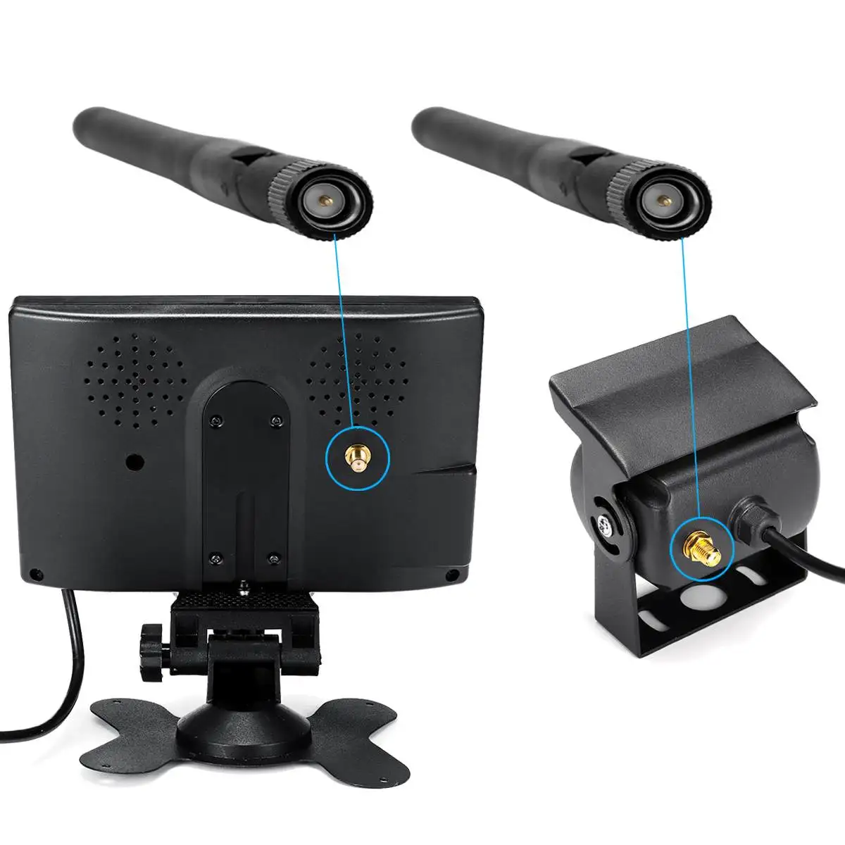 

7'' Wireless Car Monitor TFT LCD Car Rear View Camera Waterproof Night Vision Reversing With 1/2 Rear Camera for Bus RV Trailer