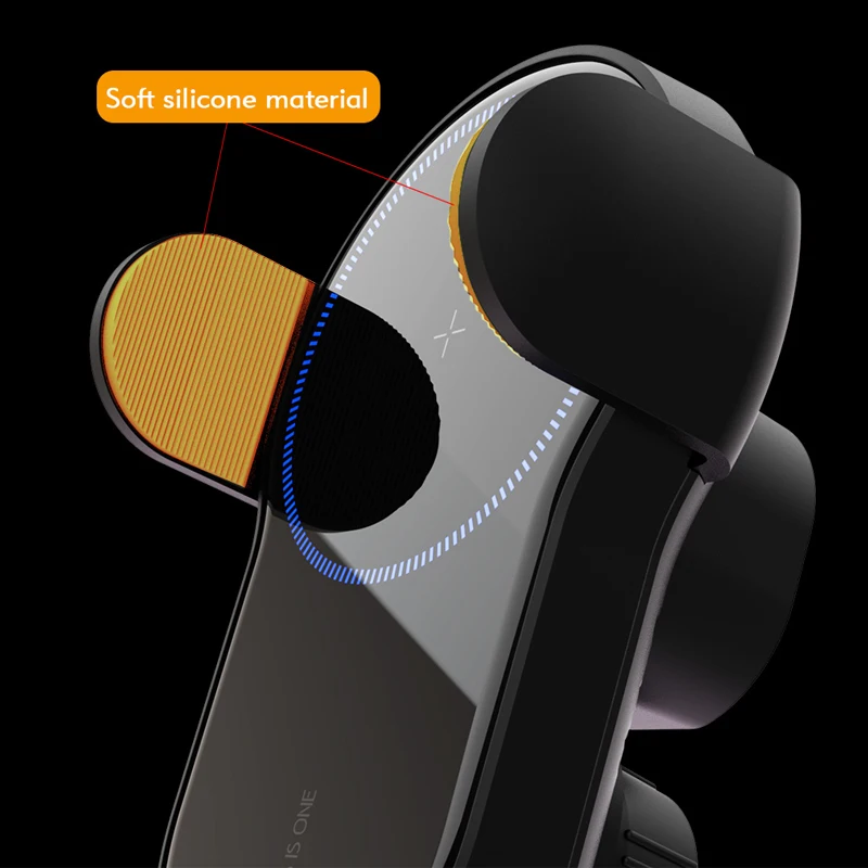 15 Вт Быстрое Qi автомобильное беспроводное зарядное устройство для iPhone X Samsung Xiaomi 9 крошечное автоматическое зажимное Беспроводное зарядное устройство вентиляционное отверстие Автомобильный держатель для теле