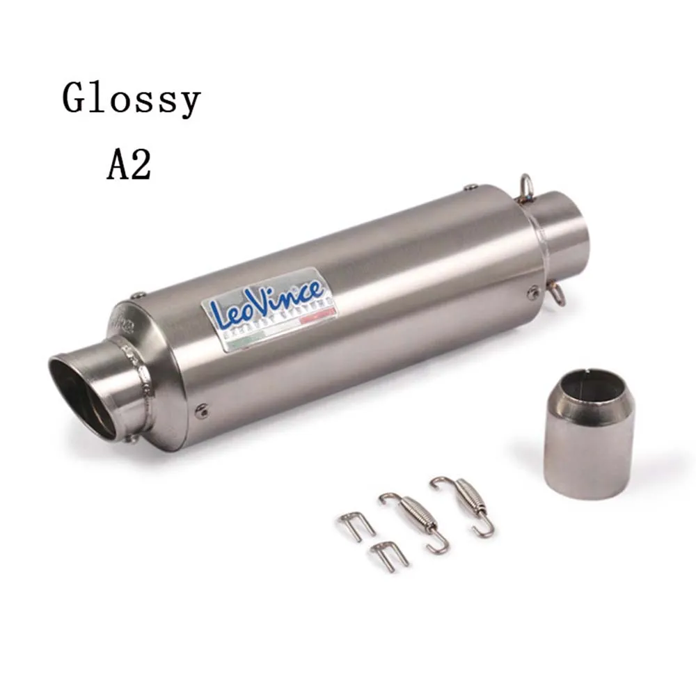 51mm Universal Motorcycle Stainless Steel Exhaust Modified Scooter Leovince Muffle Fit Most ATV With Sticker |