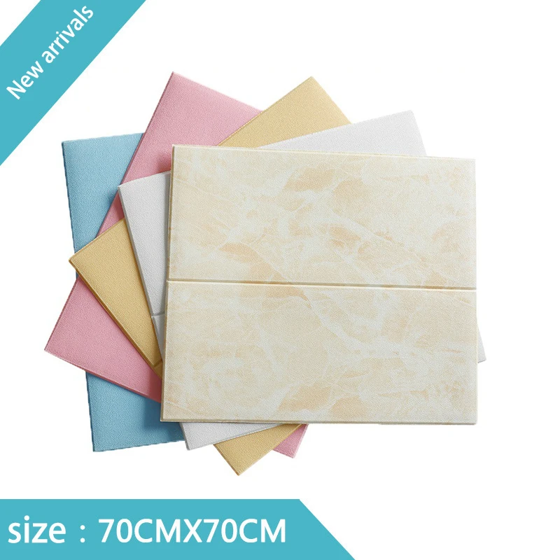 70*70 средиземноморские винтажные 3D деревянные полоски наклейки на стену DIY ПЭ пены