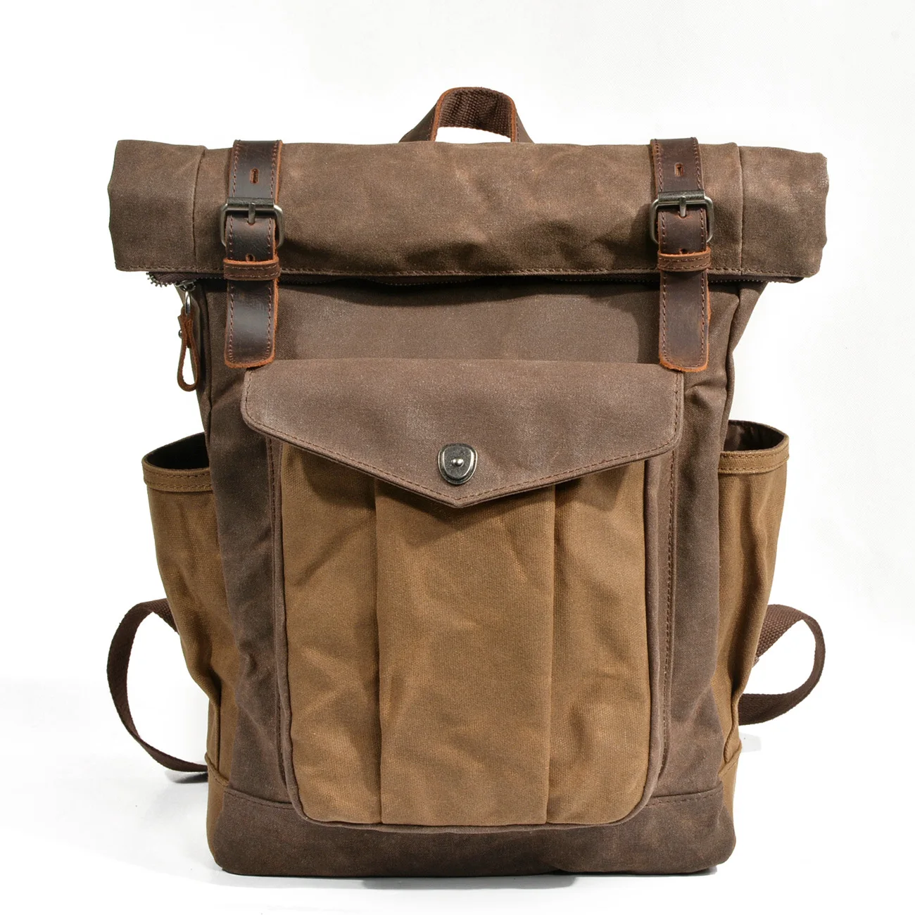 

2019 European and American retro backpack men's and women's shoulder-mounted oil-wax canvas travel computer bag