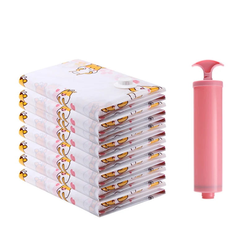 

8/10 / 12pcs / Set of Thickened Vacuum Bag Cartoon Kangaroo Storage Bag Foldable Compression Sealed Packaging Bag Storage Tool