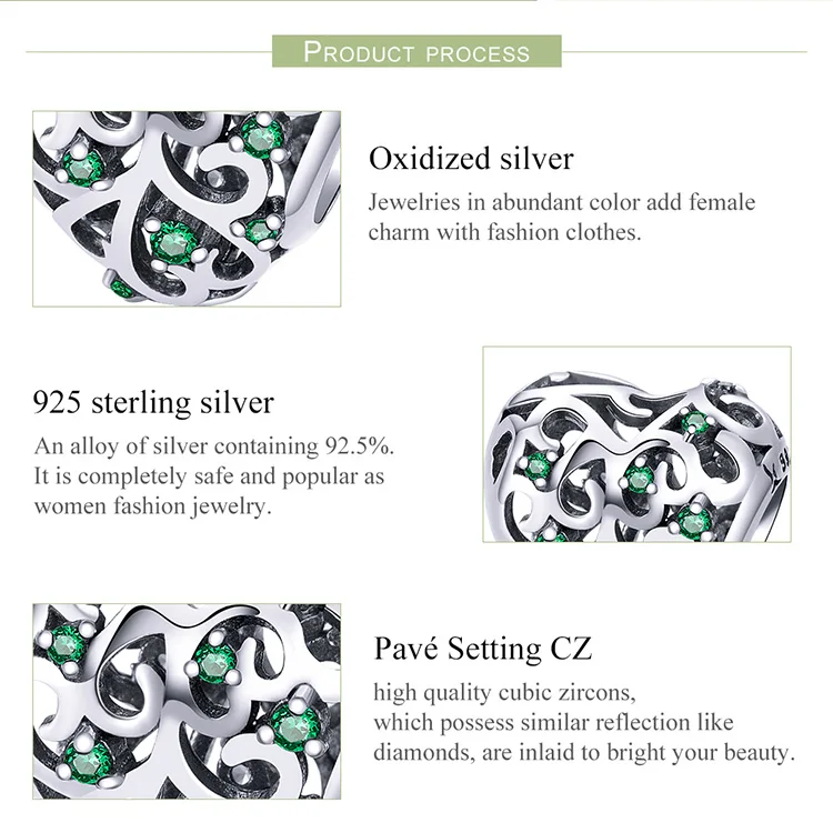 Womak Подлинная искусственная серебряная подвеска в форме сердца из дерева жизни