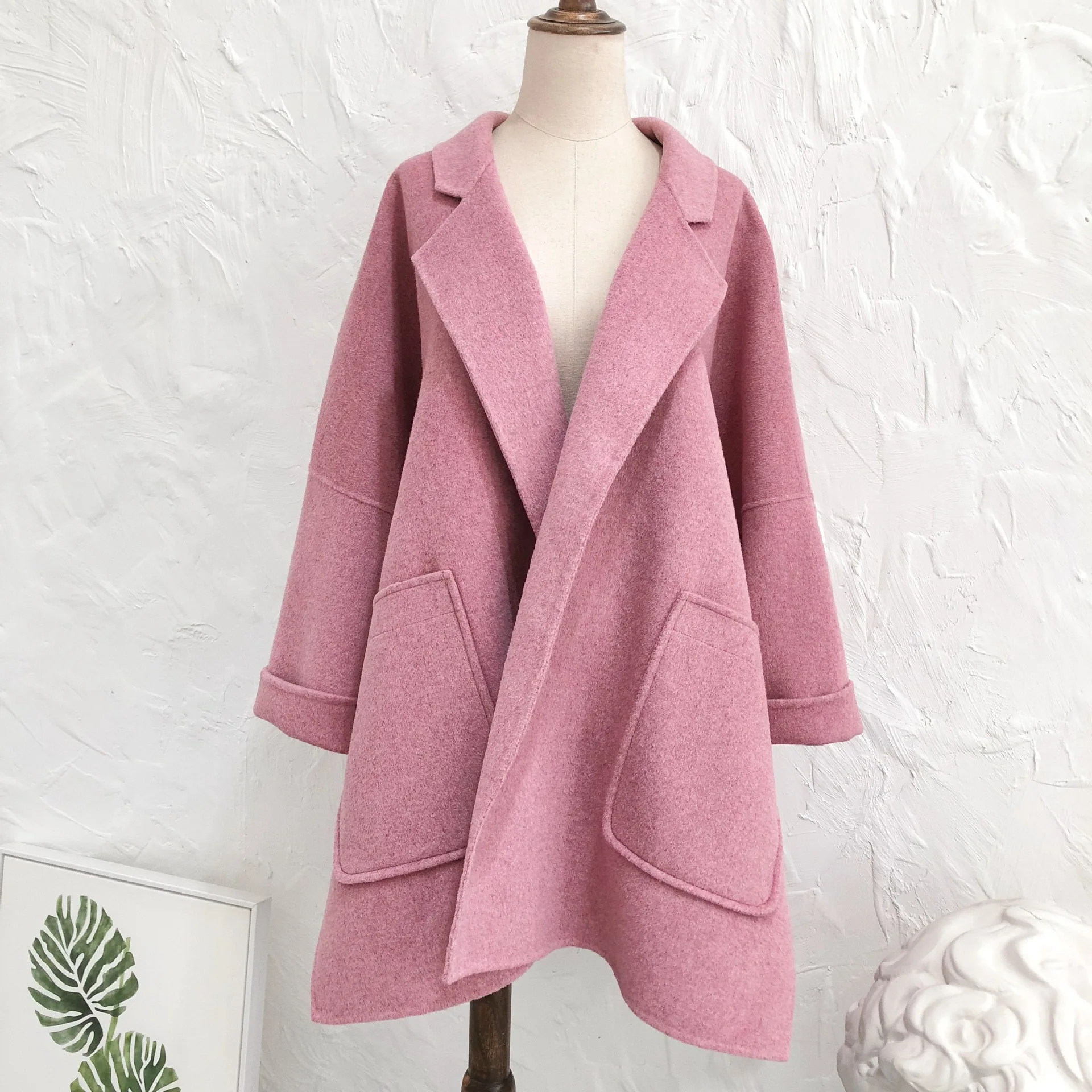 

Double-sided Loose Oversized Outwear Wool Coat Cashmere Korean Fashion Classic Feminine Coat Elegant Women Winter Long Overcoat