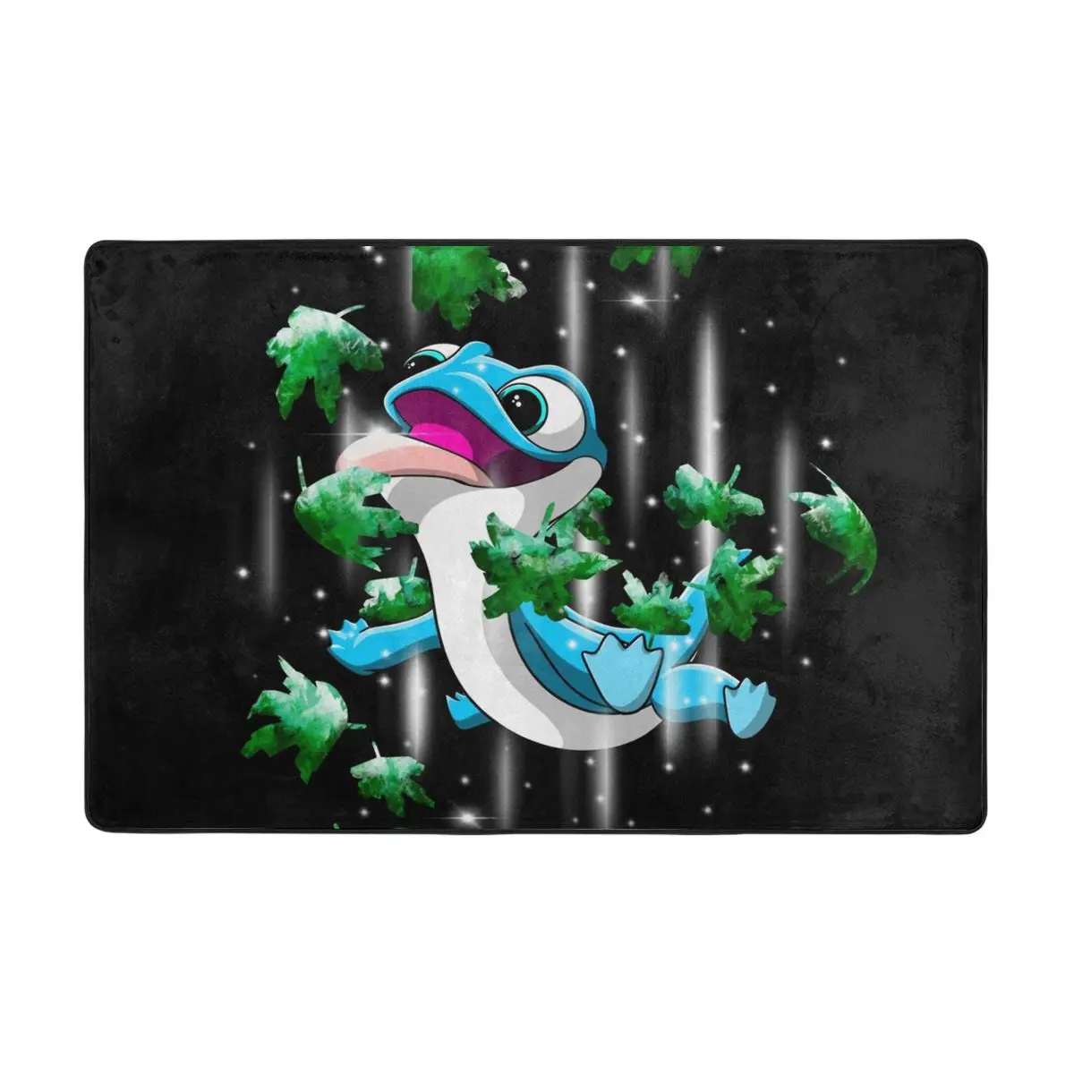 

Salamander Green Leaves Doormat Carpet Mat Rug Polyester Anti-slip Floor Decor Bath Bathroom Kitchen Balcony 60x90