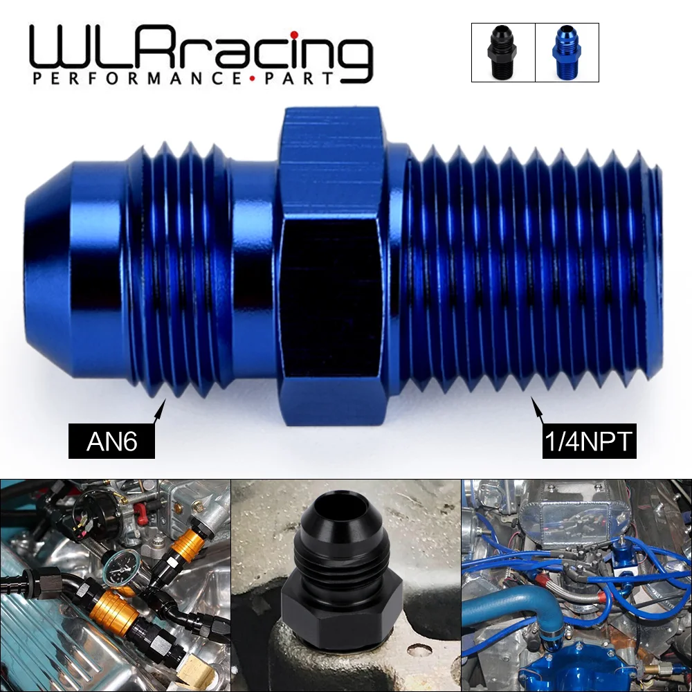 WLR RACING (AN6 NPT1/4) AN6 на 1/4 NPT прямой адаптер бликовая Установка Авто шланг фитинг