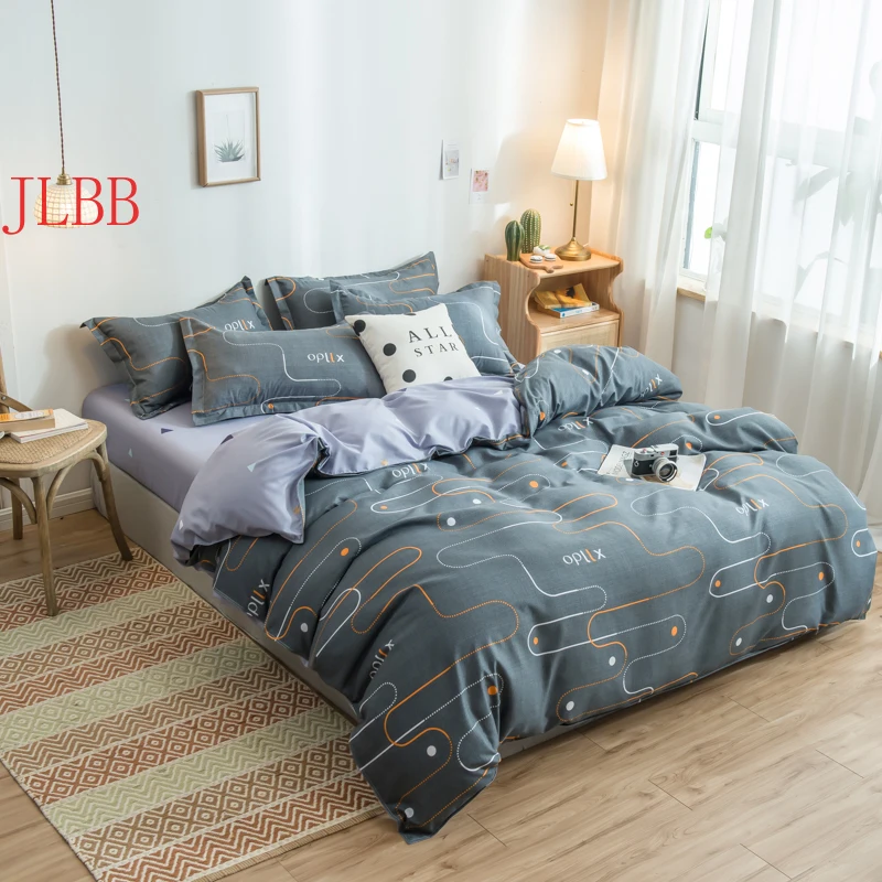 

Autumn fruit bedding set 3/4pcs bed linens 2020 new duvet cover+ flat sheet+pillowcase pastoral style bed cover set green king