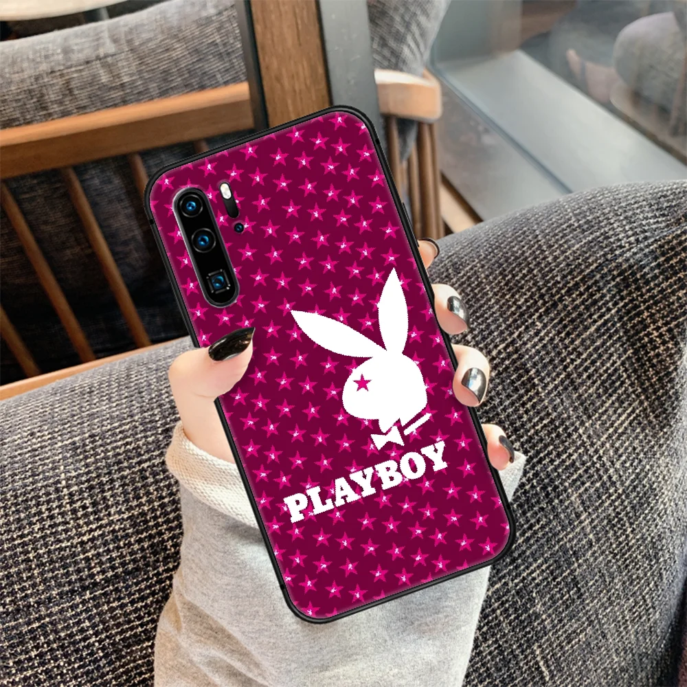 

Playboy fashion Brand Phone Case For Huawei P Mate 10 20 30 40 Lite Pro smart Z 2019 nova 5t black Coque Luxury Hoesjes Soft