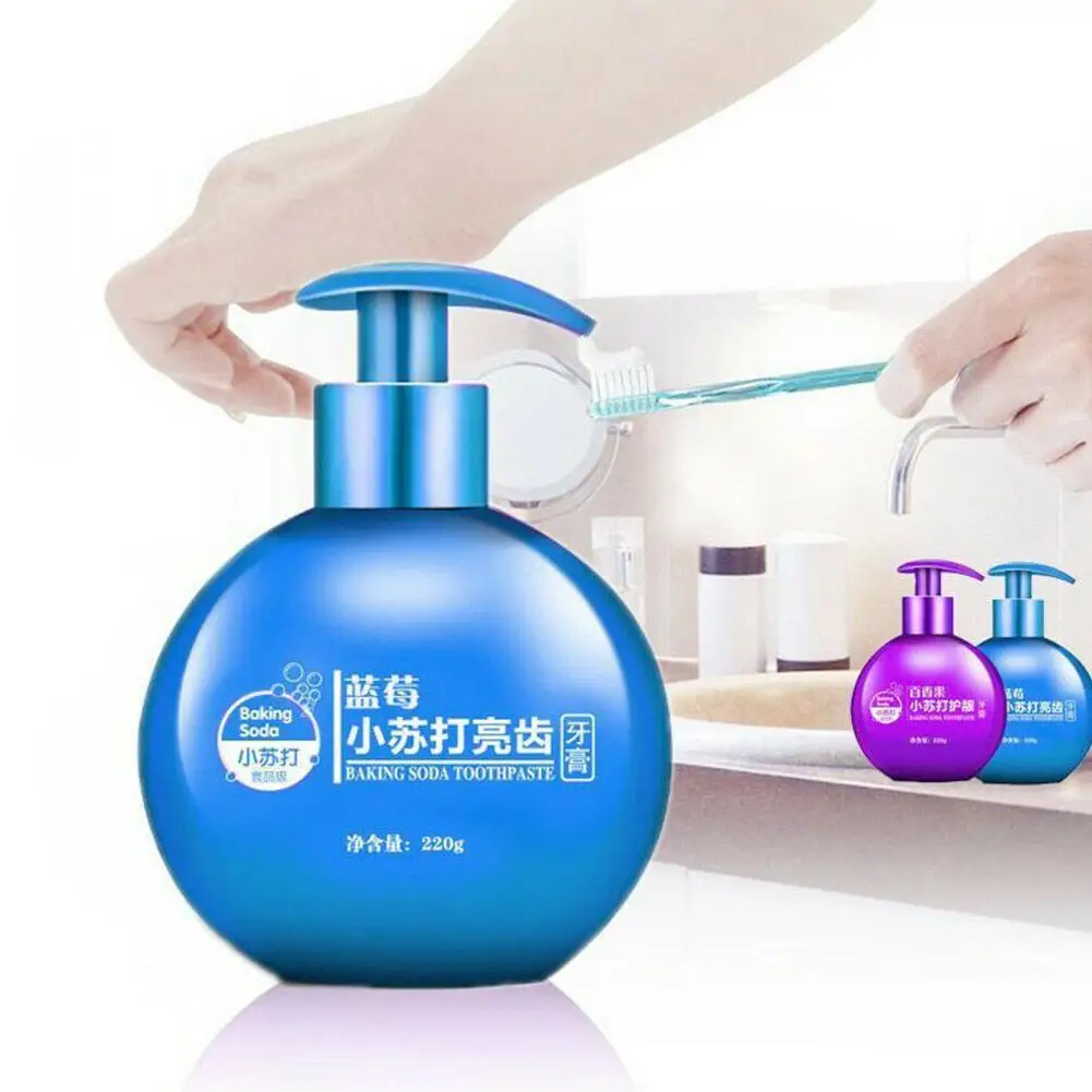 

Baking Soda Press Type Intensive Stain Removal Whitening Toothpaste Refresh Breath Passion Fruit Blueberry Oral Care Toothpaste