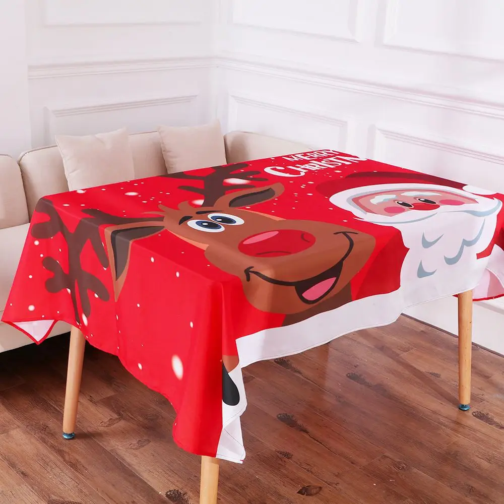 2019 Рождество скатерти Водонепроницаемый маслостойкая Ткань Скатерть мультфильм