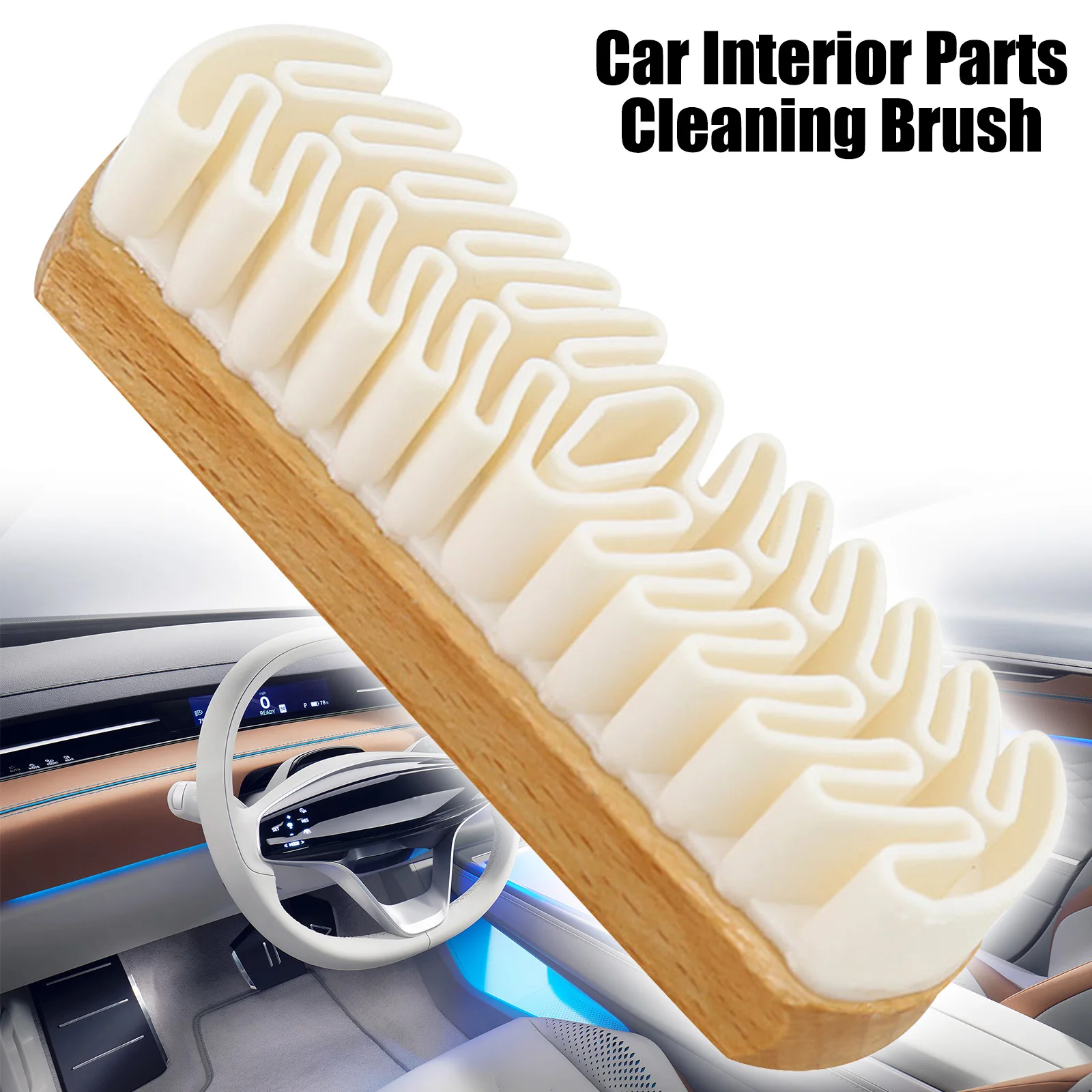 

Car Cleaner Brush Alcantara Suede Deerskin Plush Fabrics Beauty Care Brush Detailing Car Interior Parts Upholstery Clean Tool