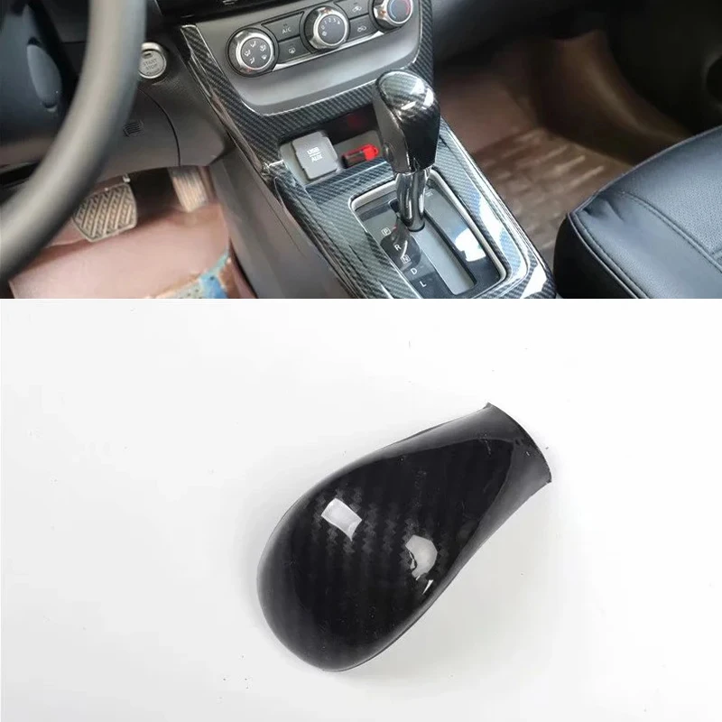 Для Nissan Sylphy 2012-2019 1 шт. углеродное волокно ABS Хромированная ручка переключения