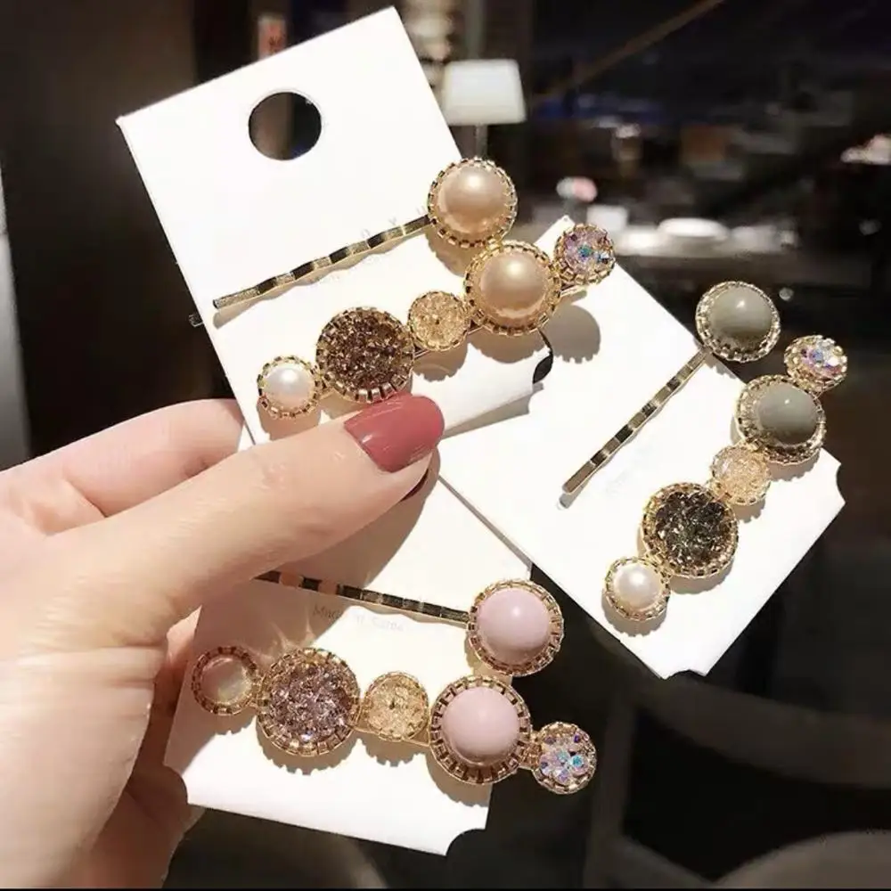 

Pearl Hairpins for Women Rhinestone Crystal Hair Clip Girls Styling Tool Hairgrip Diamond Hair Accessories 2020 New Fashion