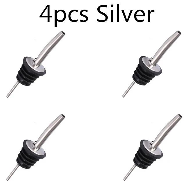 4pcs Silver 4 шт./компл. Нержавеющая сталь различных Вино Ликер Дух заливщик свободного бутылки вина носика фиксаторы уход за кожей лица маска бар аксессуар - Цвет: 4pcs Silver