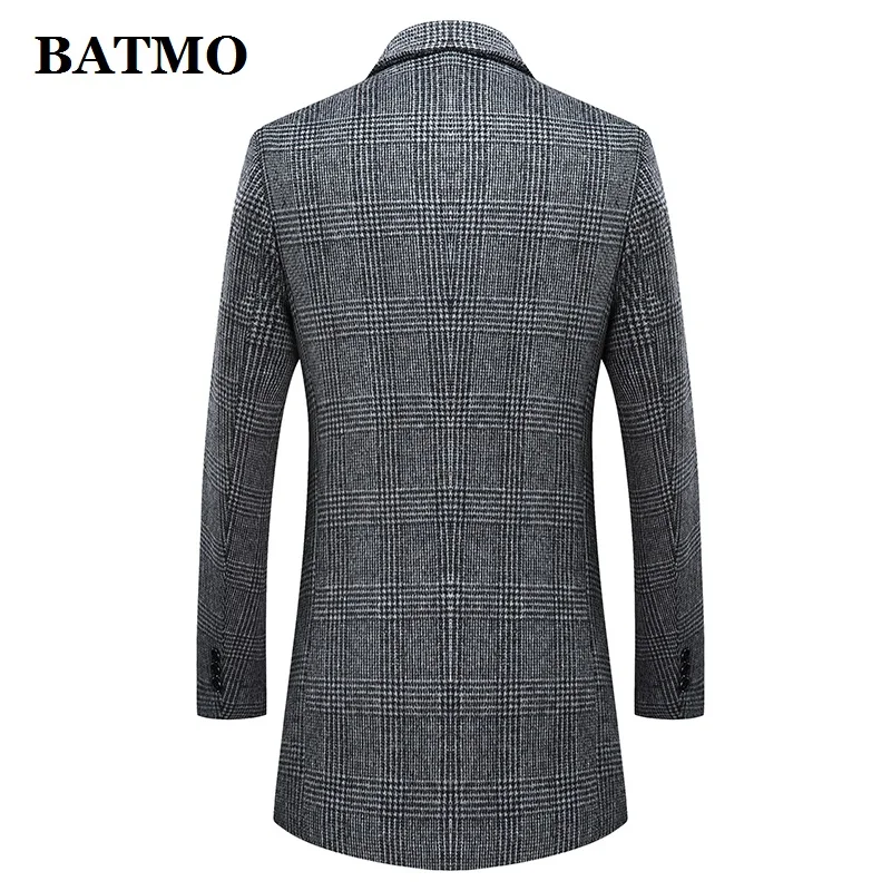 Новое поступление мужское зимнее шерстяное пальто BATMO в клетку высокого качества